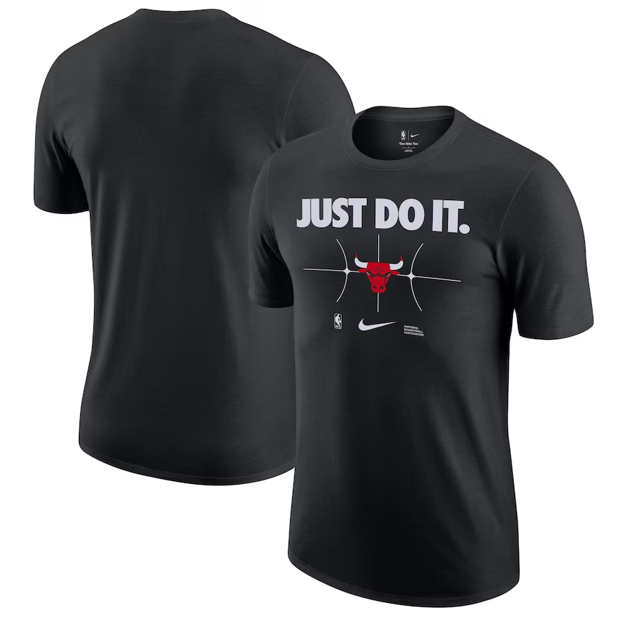 Men 2024 NBA Chicago Bulls black Tshirts->nba t-shirts->Sports Accessory